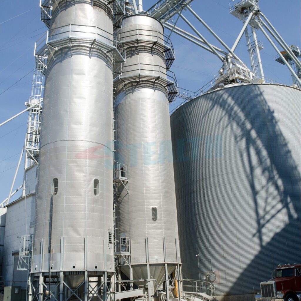 Grain dryers and storage bins